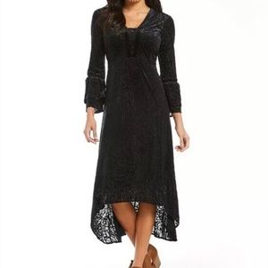 Reba Burnout Velvet Black Women’s Dress